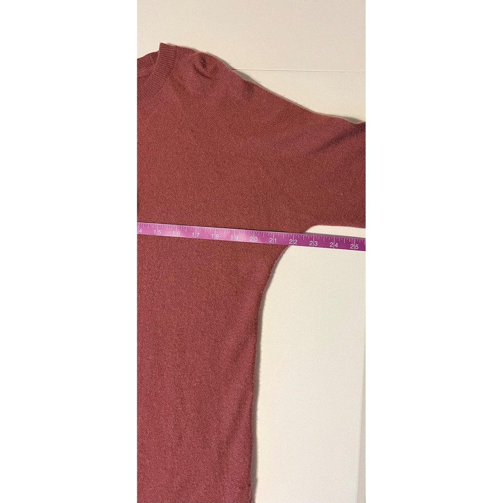 Athleta Merlot Wool Cashmere Blend Crew Neck Tunic‎ Sweater XS Side Slits - Picture 6 of 7
